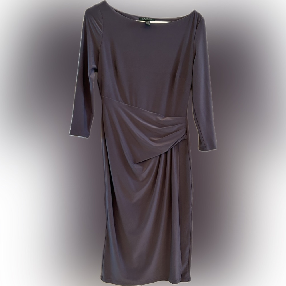 Ralph Lauren gray 3/4 sleeves dress size 4